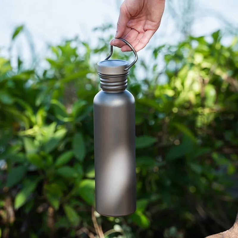 600ml / 750ml Titanium Water Bottle – Lightweight Outdoor Camping & Cycling Essential