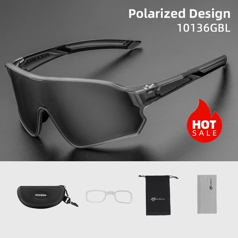 ROCKBROS Polarized UV400 Sunglasses - Sports Glasses for Cycling, Hiking, Golf, Outdoor Activities