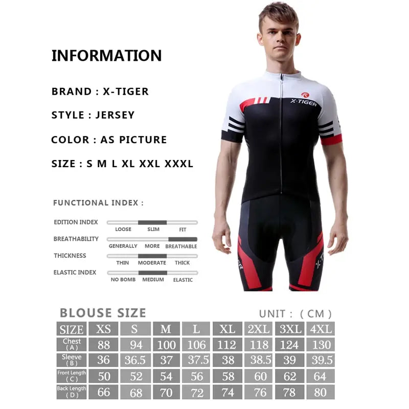 X-TIGER Summer Pro Cycling Jersey – Lightweight & Breathable Performance Wear