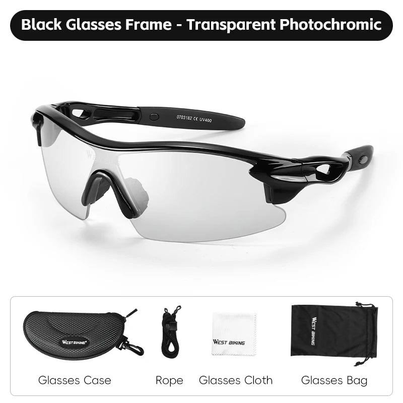 WEST BIKING Photochromic Cycling Sunglasses – UV400 Goggles for Boys & Teenagers