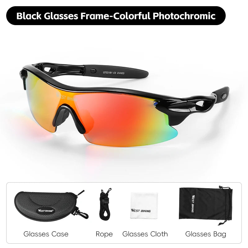 WEST BIKING Photochromic Cycling Sunglasses – UV400 Goggles for Boys & Teenagers