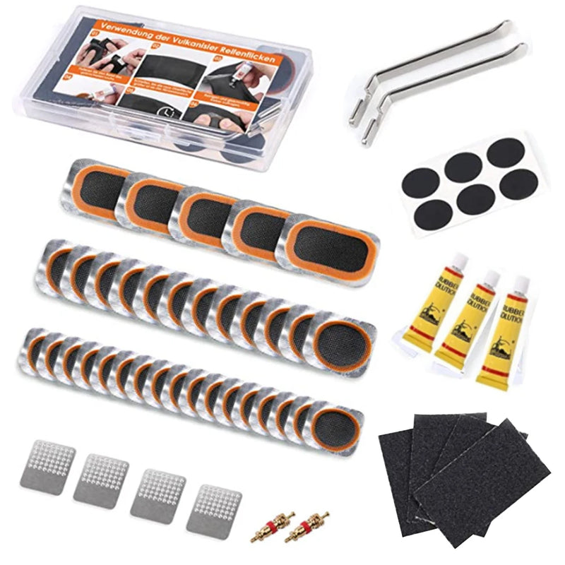 Bike Tire Repair Kit – Glueless Puncture Patch & Lever Set