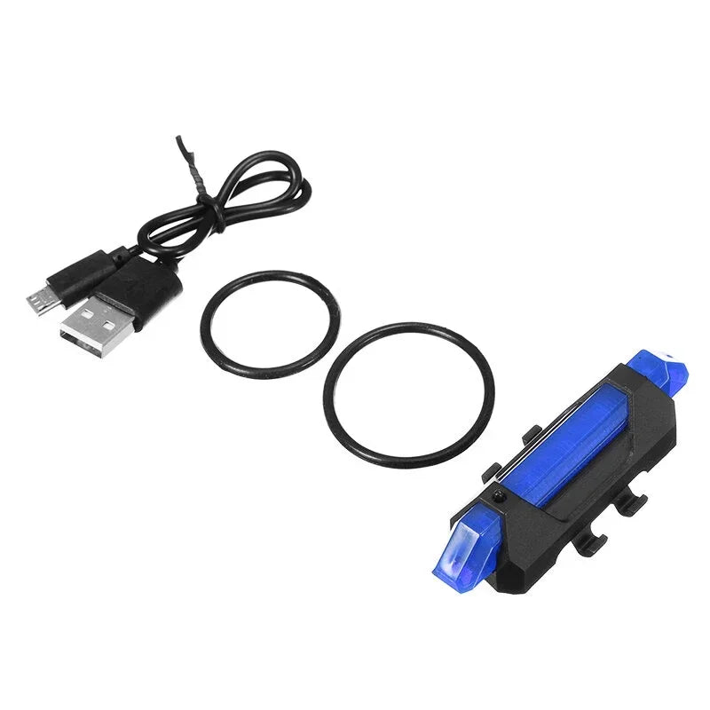 Bicycle Rear LED Light – USB Rechargeable, Waterproof Tail Lamp for MTB & Road Bikes