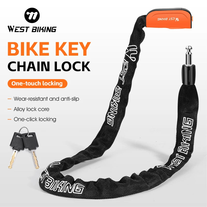 WEST BIKING Heavy-Duty Bicycle Chain Lock – Anti-Theft, Durable & Secure for Bikes, E-Bikes & Motorcycles