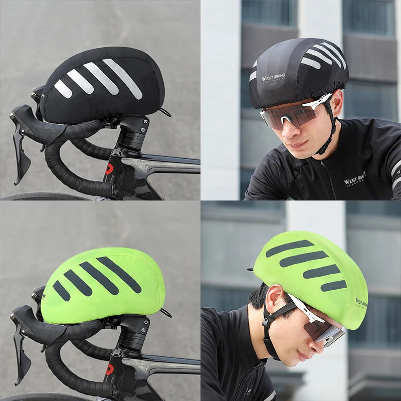 WEST BIKING Waterproof Helmet Rain Cover – Ultra-Light, Reflective & Protective for MTB & Road Cycling