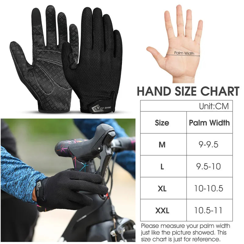 WEST BIKING Anti-Slip Cycling Gloves – Breathable, Touchscreen-Compatible Sports Gloves for MTB & Road Cycling
