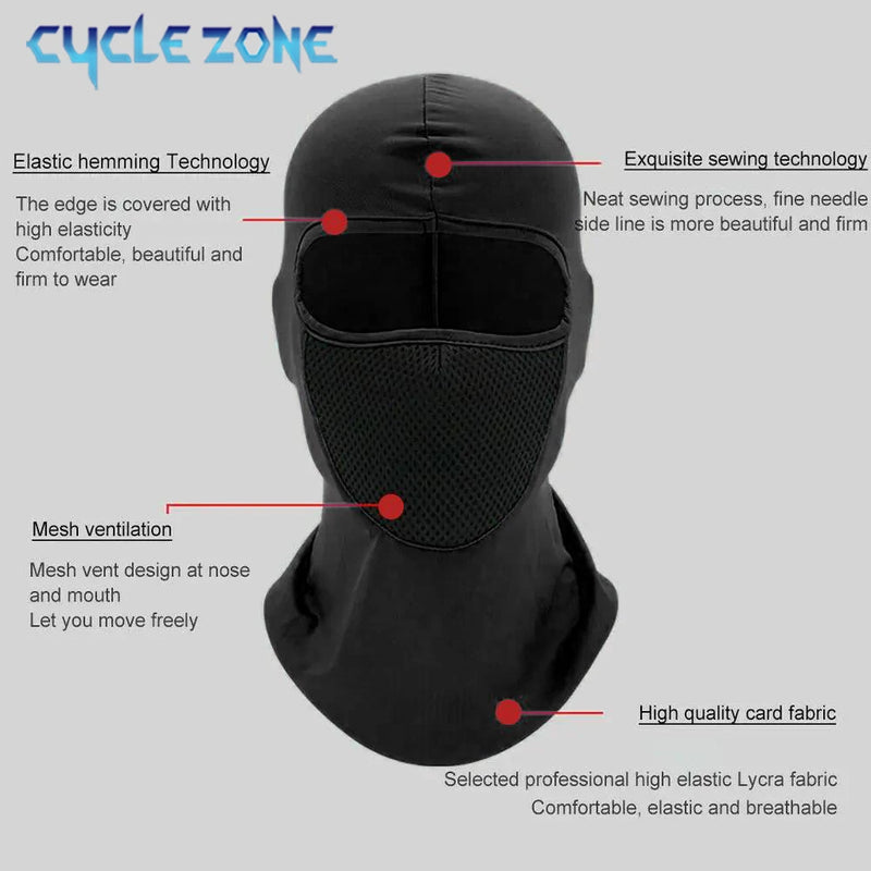 Cycling Full Face Mask – Breathable, Sweat-Absorbing UV Protection