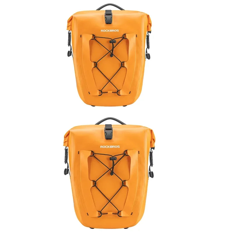 ROCKBROS Waterproof 25L Bike Rack Bag – Twin Pack Double-Sided Cycling Storage for Long-Distance Travel