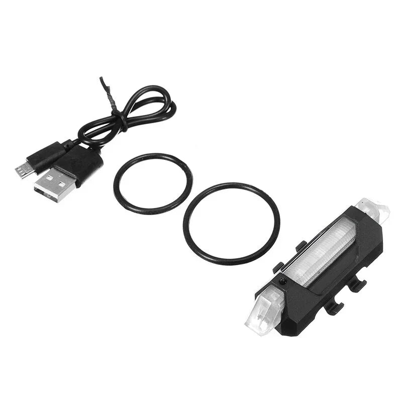 Bicycle Rear LED Light – USB Rechargeable, Waterproof Tail Lamp for MTB & Road Bikes