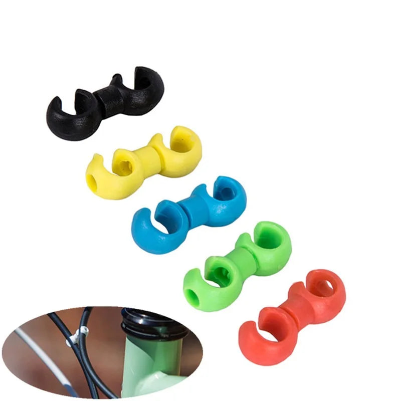 10pcs Bicycle MTB Brake Gear Cable Clips – Lightweight, Durable S-Style Buckle for Brake & Derailleur Lines