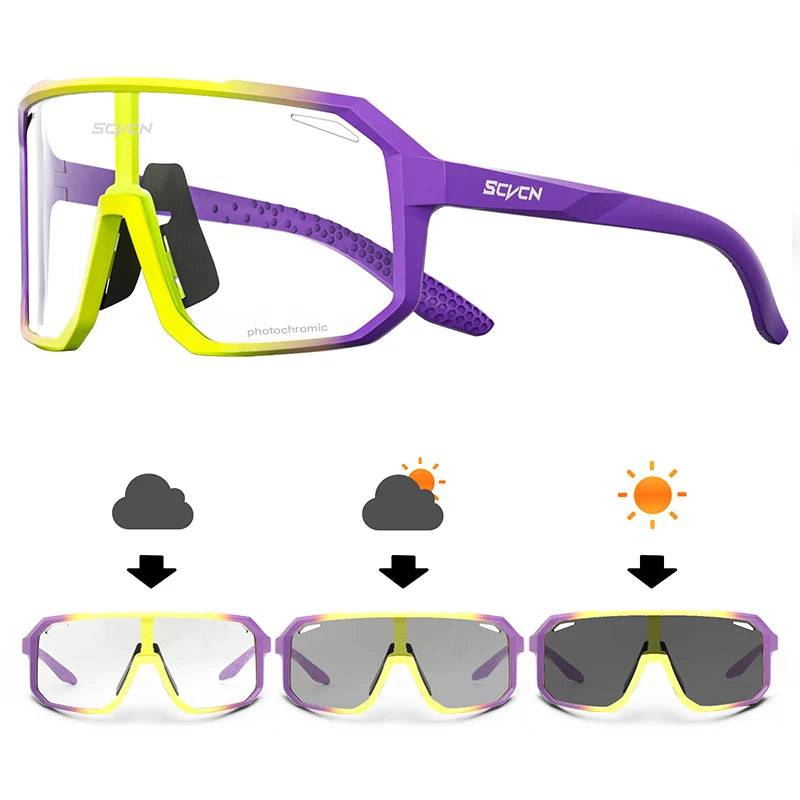 SCVCN Photochromic Cycling Sunglasses – UV400 Protection
