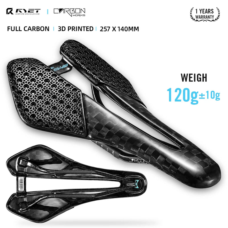 RYET Carbon 3D Printed Saddle – Ultralight & Ergonomic for Road & MTB