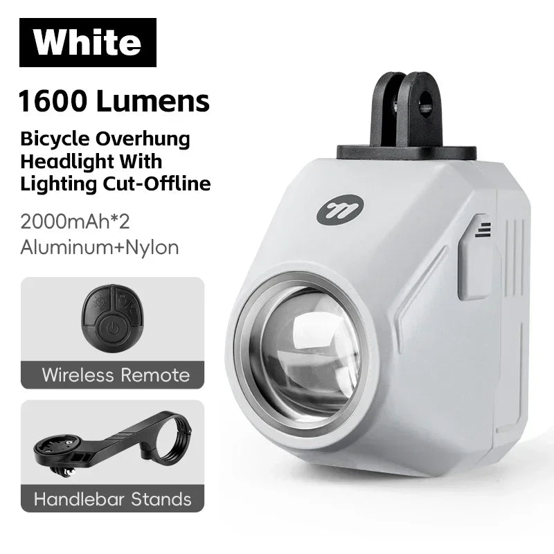 WEST BIKING 1600 Lumens Wireless Bike Headlight – High Brightness, Waterproof LED Light