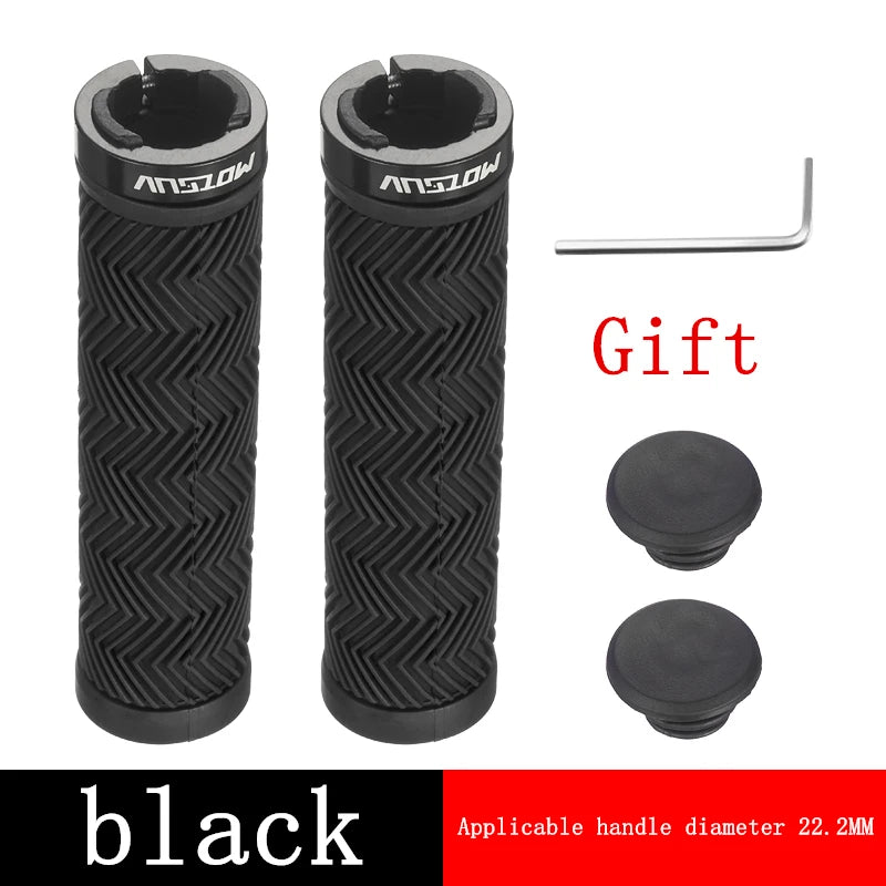 MOTSUV Bicycle Grips – Non-Slip, Shockproof MTB Handlebar Grips with Lock Ring