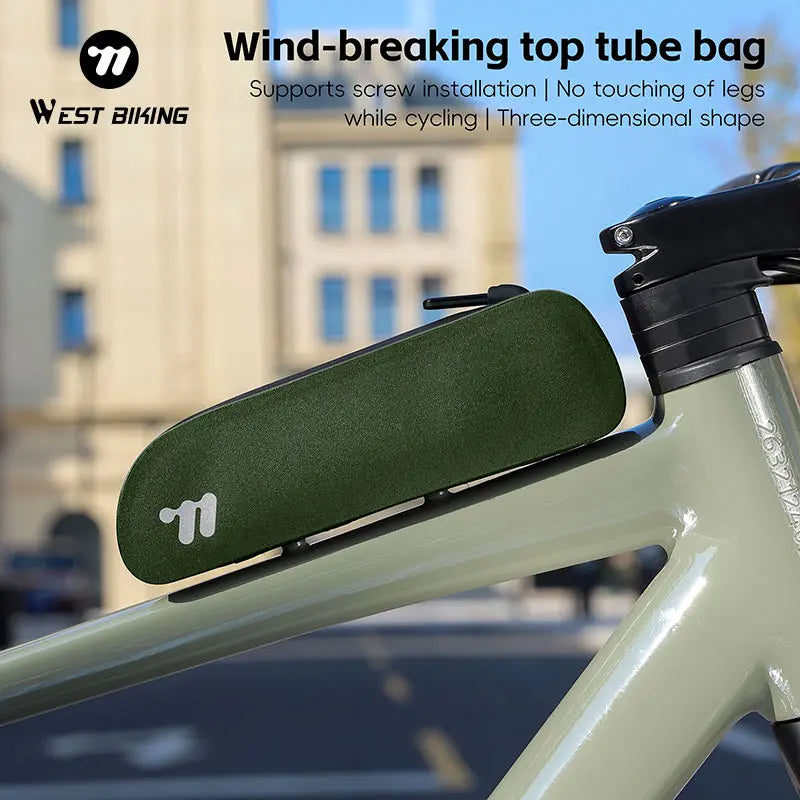WEST BIKING 0.7L Waterproof TPU Top Tube Bag – Windproof, Aerodynamic & Secure for Gravel & Road Bikes