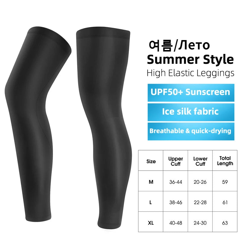 West Biking Ice Silk UV Protection Compression Leg Sleeves – Cooling & Non-Slip Sports Gear