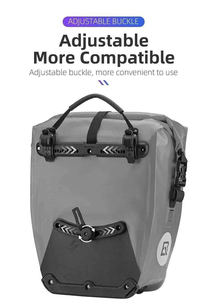ROCKBROS Waterproof 25L Bike Rack Bag – Twin Pack Double-Sided Cycling Storage for Long-Distance Travel