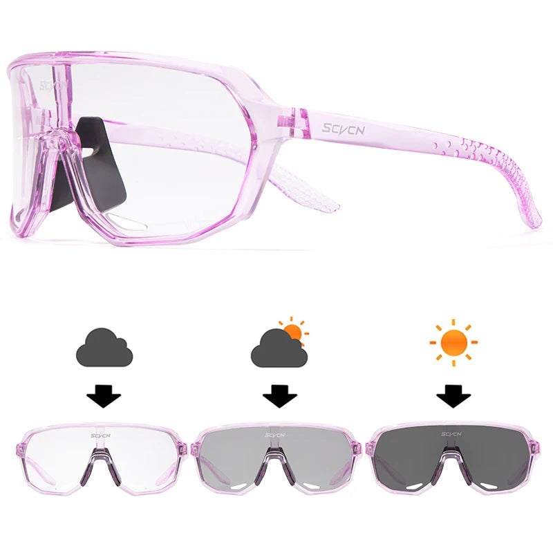 SCVCN Photochromic Cycling Sunglasses – UV400 Protection
