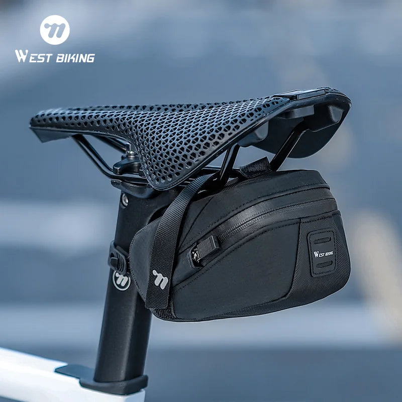WEST BIKING Portable Waterproof Bicycle Saddle Bag – Compact, Durable & Rainproof for Cycling Gear Storage