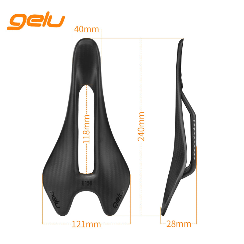 Gelu Carbon Fiber Road Bike Saddle – Ultralight & Ergonomic (54g)
