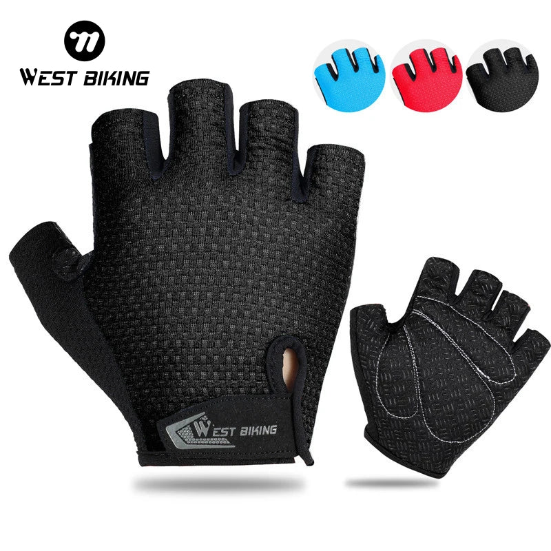 WEST BIKING Half-Finger Cycling Gloves – Shockproof, Breathable & Anti-Slip for MTB & Road Biking