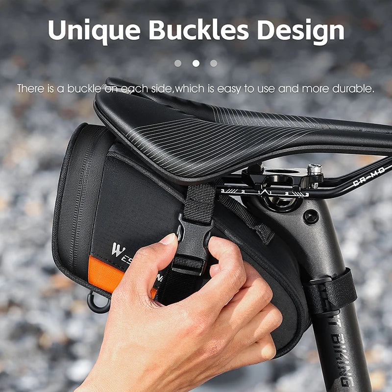 WEST BIKING 1.2L Waterproof Saddle Bag – Ultralight, Reflective & Tail Light Compatible