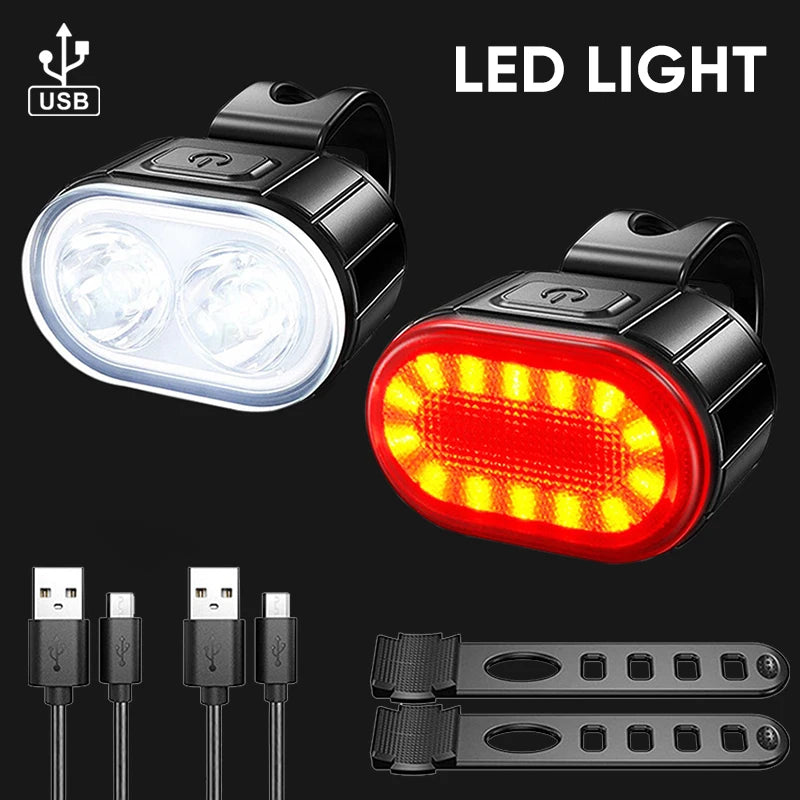 Bike Lights LED Bicycle Lamp – Rechargeable Front & Rear Set