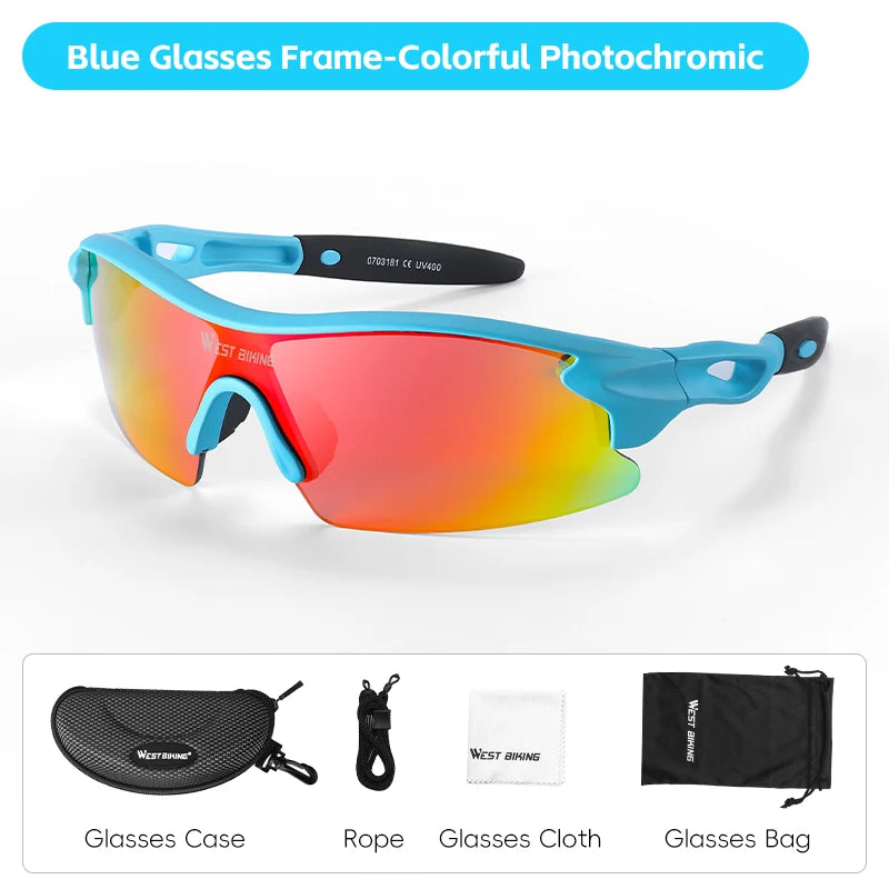 WEST BIKING Photochromic Cycling Sunglasses – UV400 Goggles for Boys & Teenagers