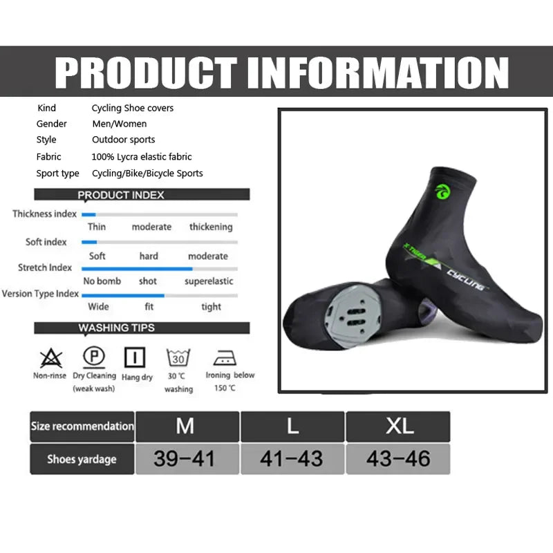 X-TIGER Winter Cycling Shoe Covers – Thermal Fleece, Windproof & Waterproof