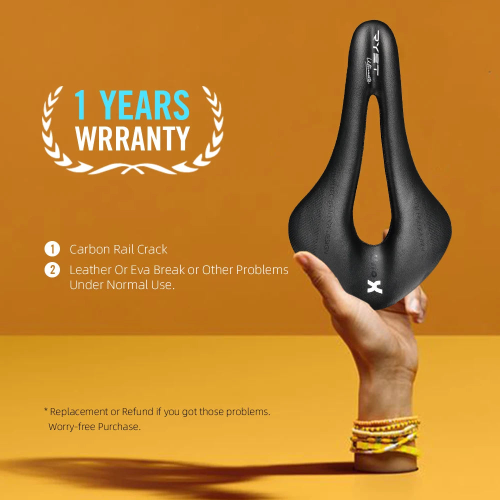 RYET Carbon Leather Saddle – Lightweight, Comfortable & Shock-Absorbing