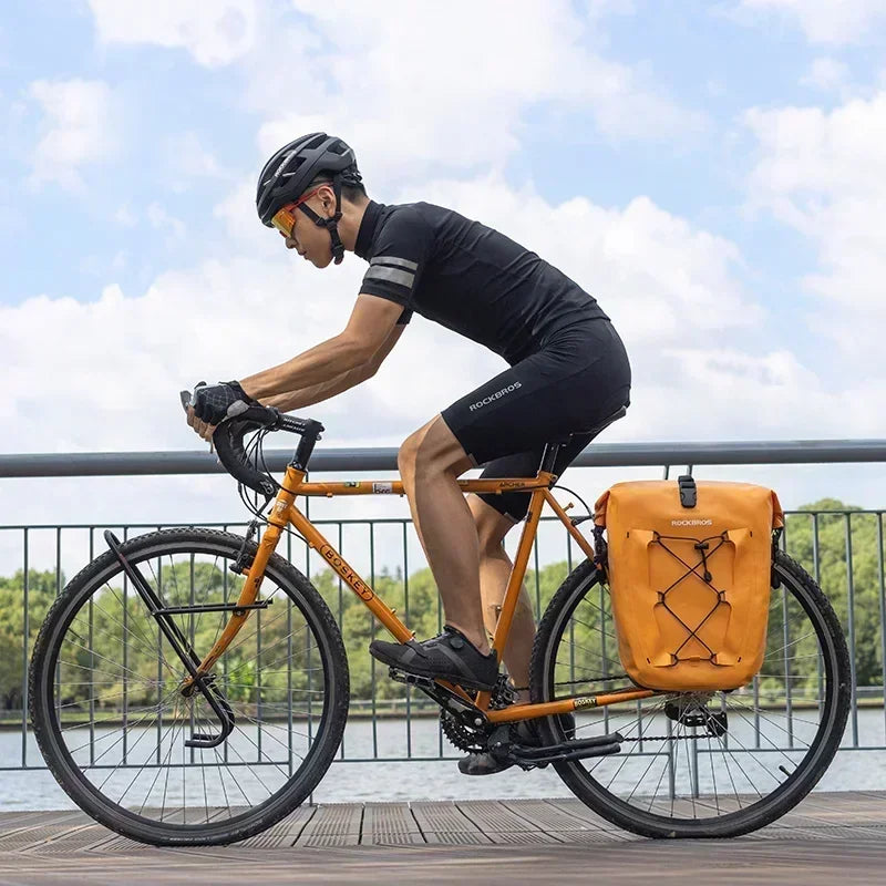 ROCKBROS Waterproof 25L Bike Rack Bag – Twin Pack Double-Sided Cycling Storage for Long-Distance Travel