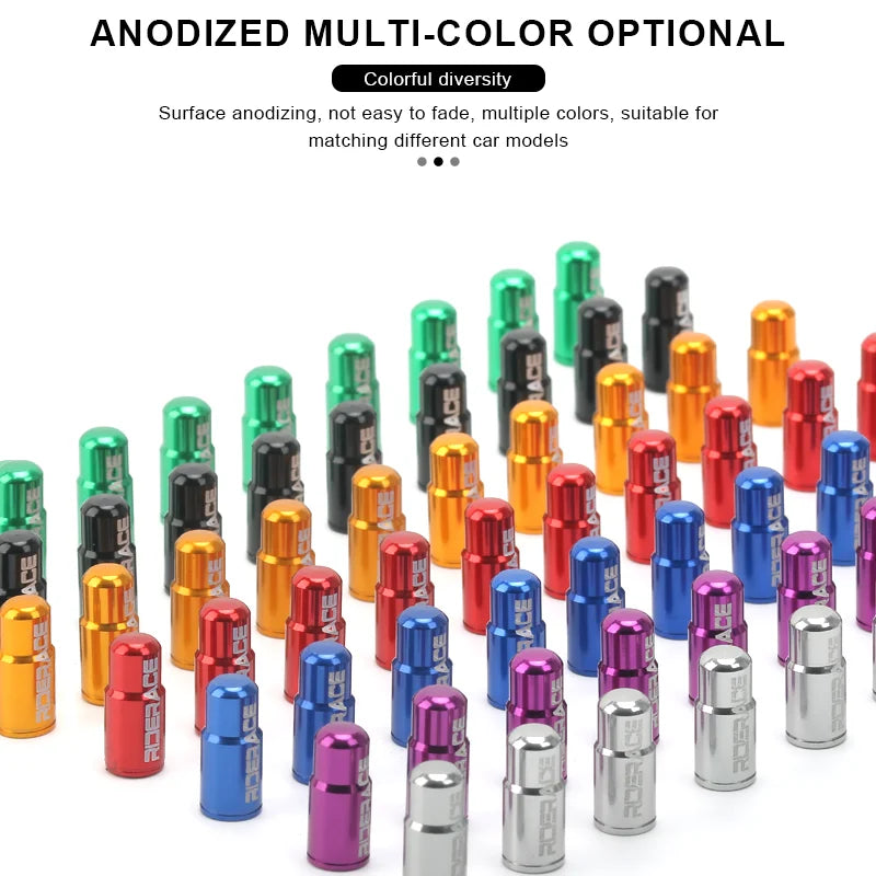 RIDERACE CNC Aluminum Bicycle Valve Caps – Durable, Dustproof & Universal Fit for Schrader & Presta Valves