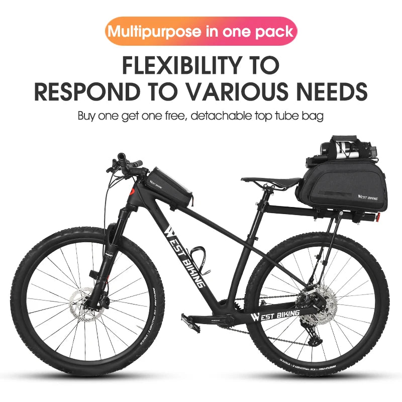 WEST BIKING 10L Large-Capacity Bicycle Pannier Bag – Insulated, Rainproof & Multi-Purpose Cycling Storage
