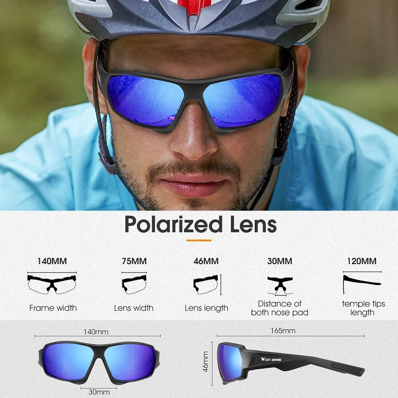 WEST BIKING Polarized Cycling Glasses – UV400 Protection, HD Sport Goggles for MTB, Road Bike & Outdoor Activities