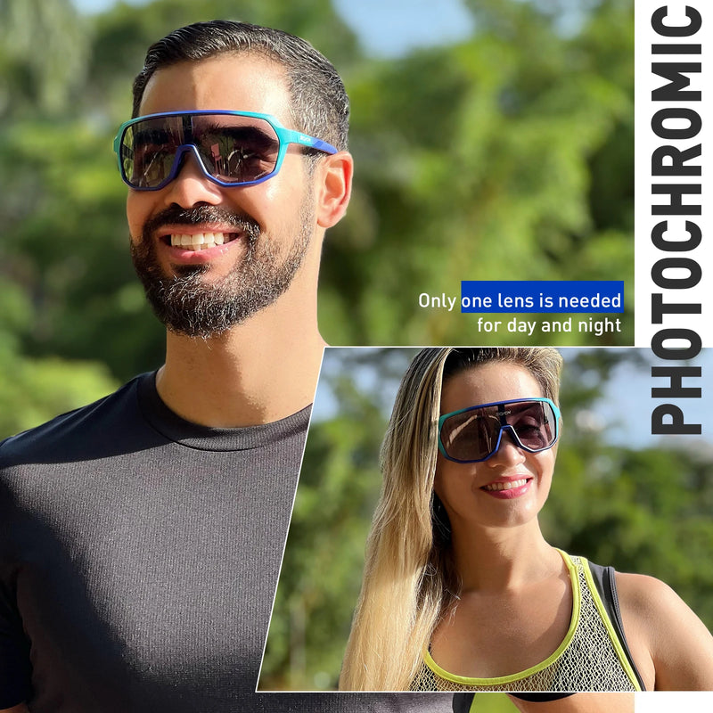 SCVCN Photochromic Cycling Sunglasses – UV400 Protection