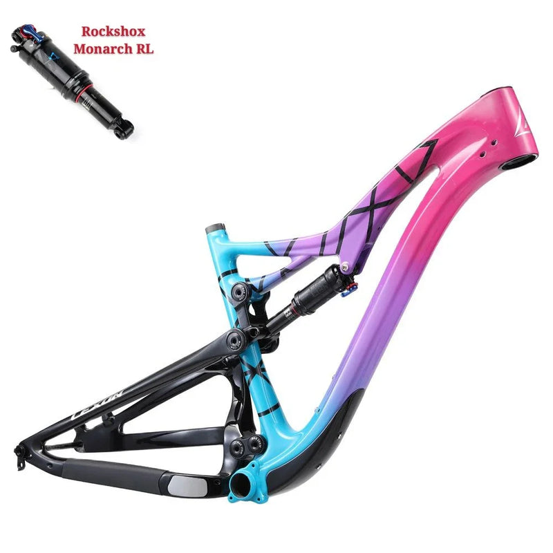 Lexon SPARK 29er Full Suspension MTB Frame – All-Mountain Carbon Frame with DNM Shock