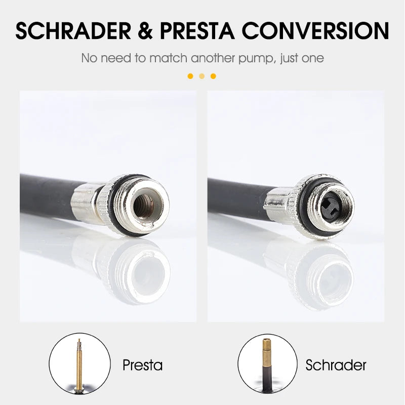 WEST BIKING Ultra-Light Mini Bike Pump – 100 PSI High-Pressure, Portable & Compatible with Schrader & Presta Valves