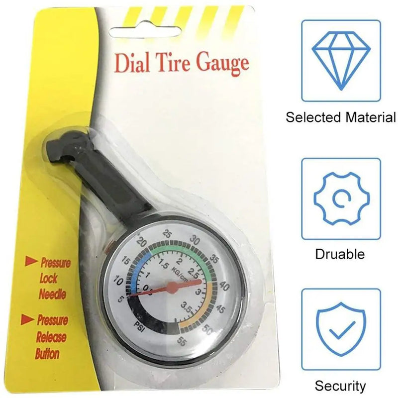 High-Precision Dial Tire Pressure Gauge – Accurate Air Pressure Measurement for Cars, Trucks, Bikes & Motorcycles