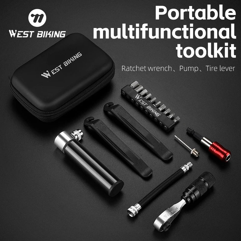 WEST BIKING Bicycle Portable Repair Tool Kit – Multifunctional Storage Capsule for MTB & Road Bikes