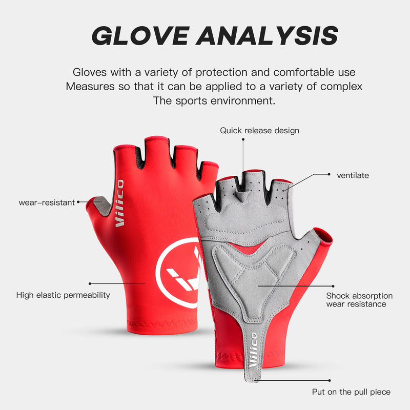 Breaking Wind Cycling Half-Finger Gloves – Anti-Slip & Breathable