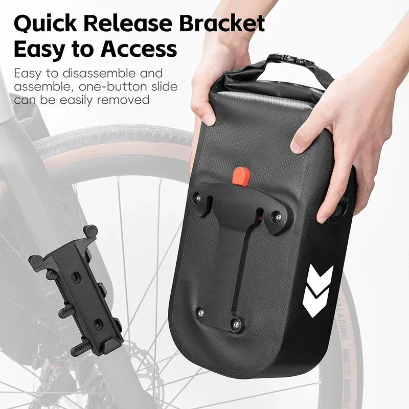WEST BIKING 5.5L Waterproof Front Fork Bag – Portable Bicycle Storage for Road & MTB Bikes