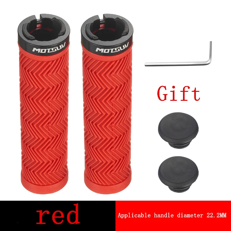 MOTSUV Bicycle Grips – Non-Slip, Shockproof MTB Handlebar Grips with Lock Ring