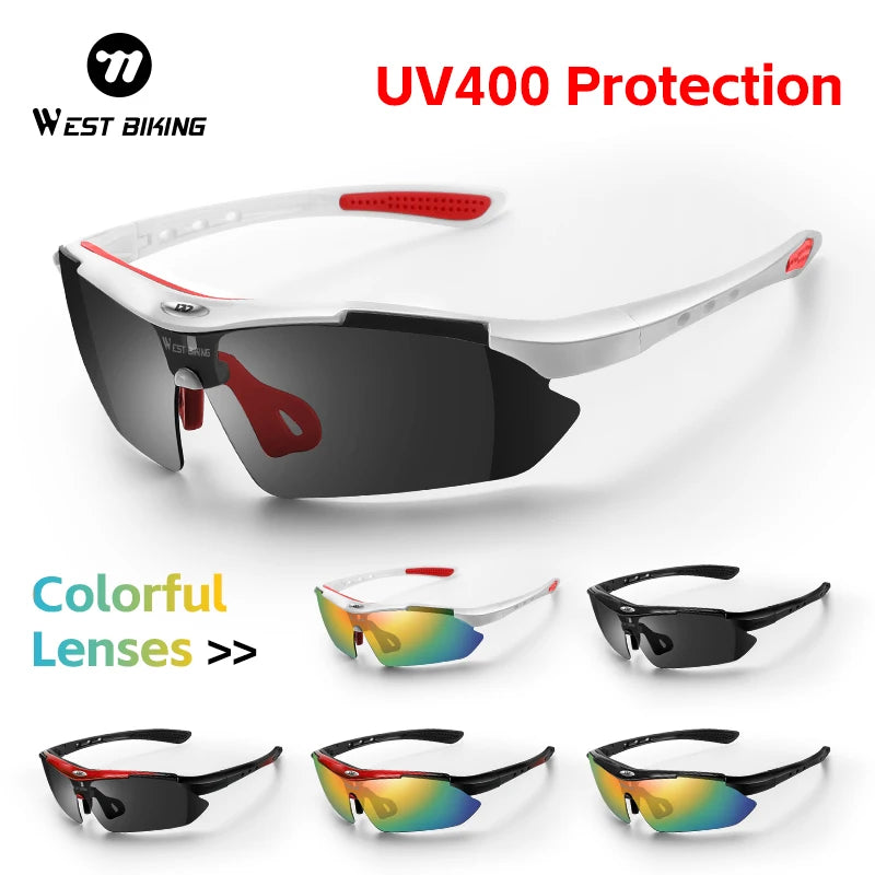 WEST BIKING Outdoor Cycling Sunglasses – UV400 Protection, Lightweight Sports Goggles for MTB & Road Cycling