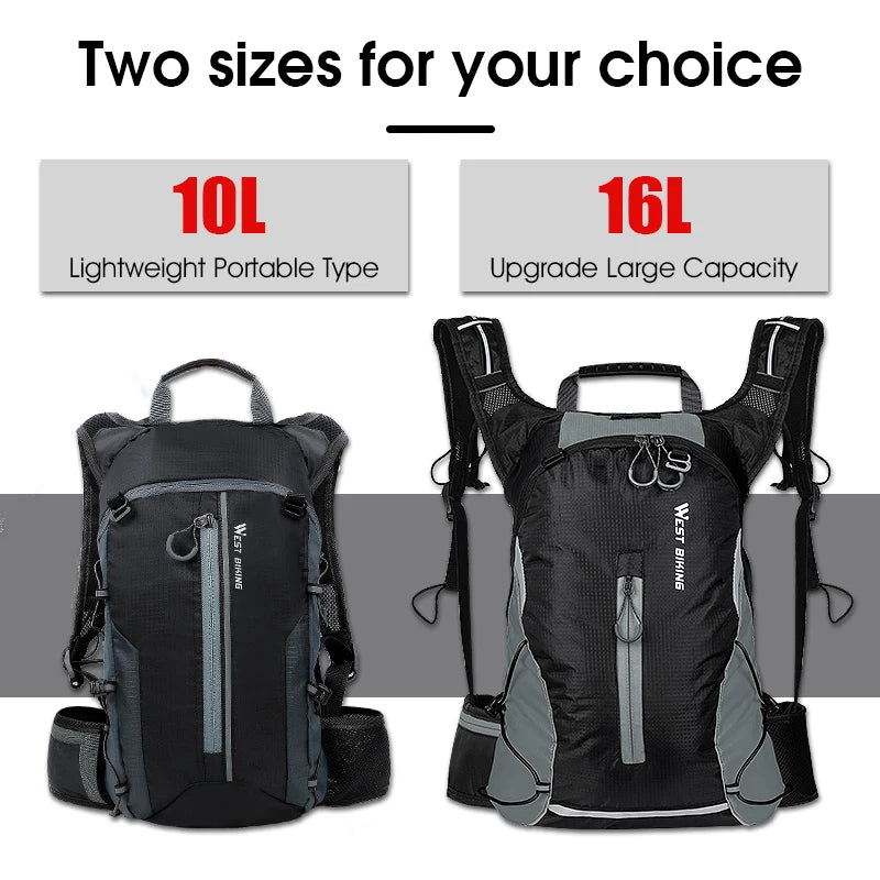 WEST BIKING 10L Ultralight Waterproof Cycling Backpack – Breathable, Foldable Outdoor Travel Bag