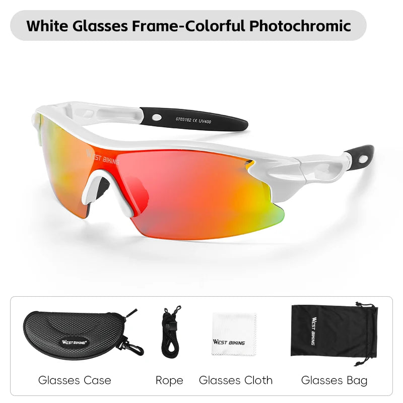 WEST BIKING Photochromic Cycling Sunglasses – UV400 Goggles for Boys & Teenagers