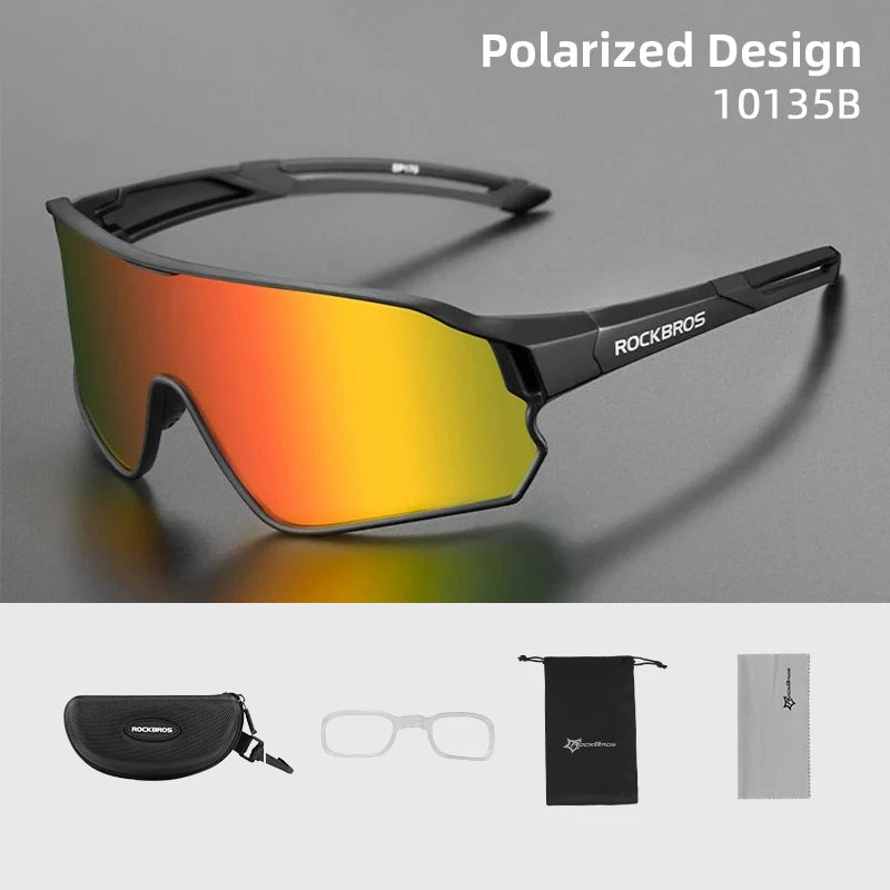 ROCKBROS Polarized UV400 Sunglasses - Sports Glasses for Cycling, Hiking, Golf, Outdoor Activities