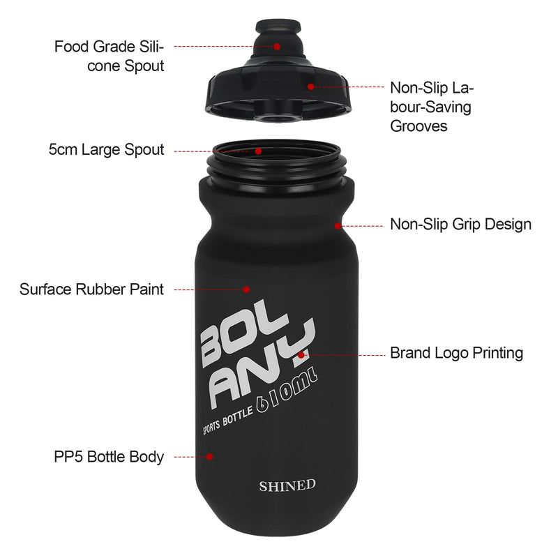 BOLANY 610ML Leak-Proof Bicycle Water Bottle – Squeeze & Hydrate On the Go!