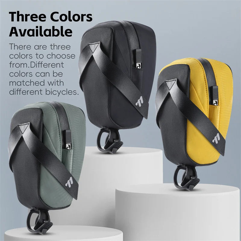 WEST BIKING Portable Waterproof Bicycle Saddle Bag – Compact, Durable & Rainproof for Cycling Gear Storage