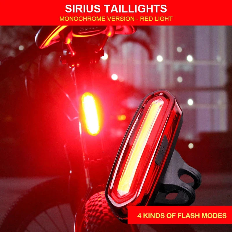 Waterproof LED Bike Tail Light – USB Rechargeable Cycling Rear Lamp for Mountain & Road Bikes