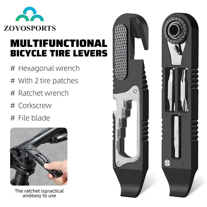 ZOYOSPORTS High-Strength Nylon Bicycle Tire Levers & Hex Wrench Kit – Portable & Durable for Bike Repairs